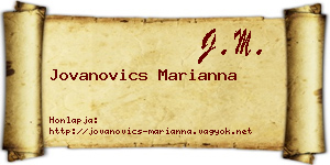 Jovanovics Marianna névjegykártya